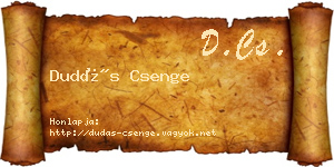 Dudás Csenge névjegykártya